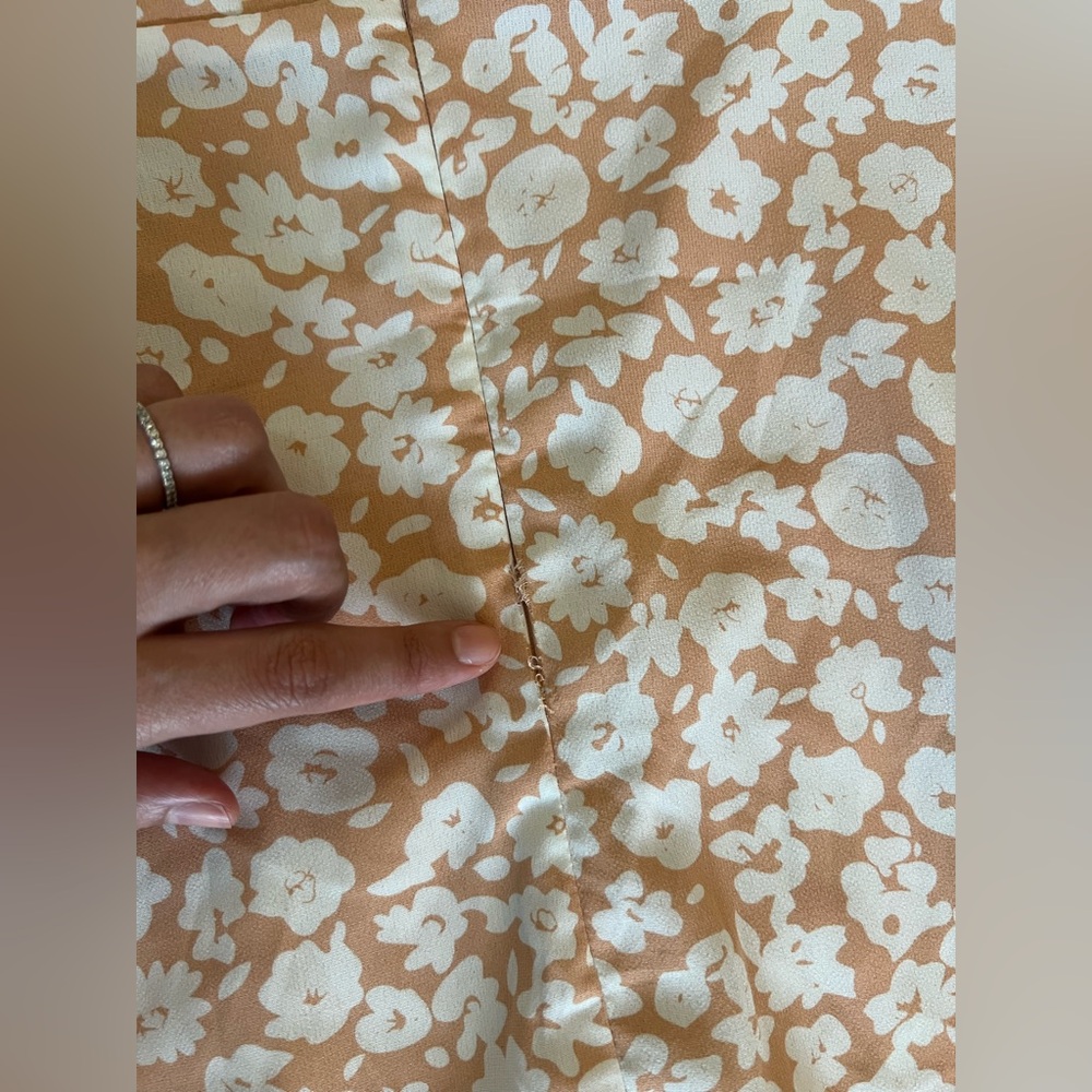 NWT Lulu’s x Lush Small Timeless Touch Peach Floral Print A-Line Midi Dress - Picture 12 of 16
